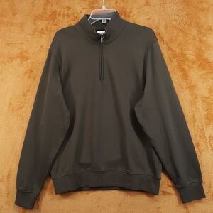 MANGO MNG Sweater Mens Medium Brown Quarter Zip 100% Cotton Sweatshirt